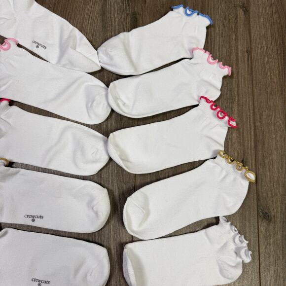 Crewcuts Girls Ruffle Ankle Five Pack Socks US Girl's XL New - Picture 3 of 5